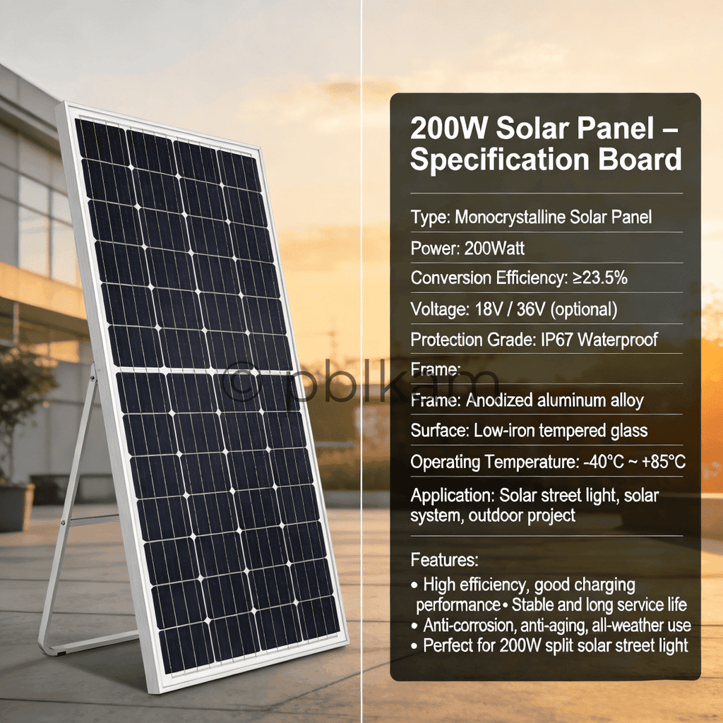 200W Split Solar Street Light | LED Outdoor Project Light - Ricon Lighting