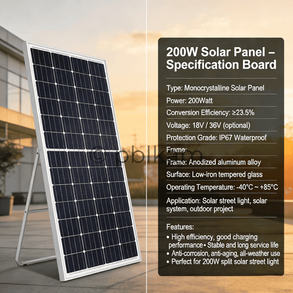 200W Split Solar Street Light | LED Outdoor Project Light - Ricon Lighting