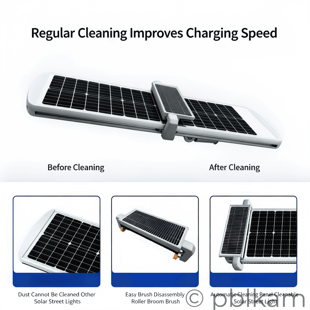 AL - Auto Clean40 Series Solar Street Light with Auto - Cleaning System - Ricon Lighting
