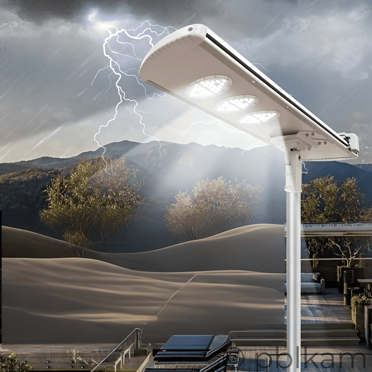 AL - Auto Clean40 Series Solar Street Light with Auto - Cleaning System - Ricon Lighting