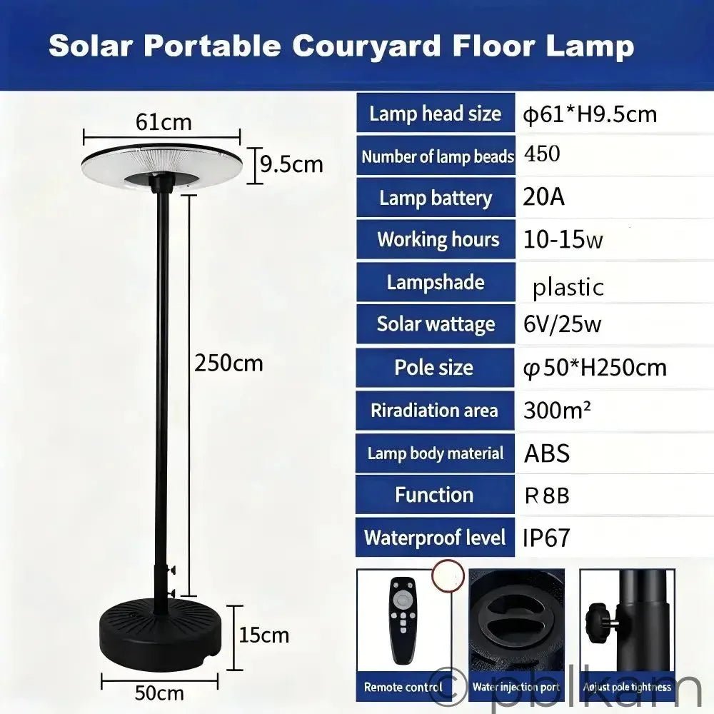 Solar UFO Garden Floor Light - Large | Portable Outdoor Patio Lamp | Radar Sensor IP67 - Ricon Lighting