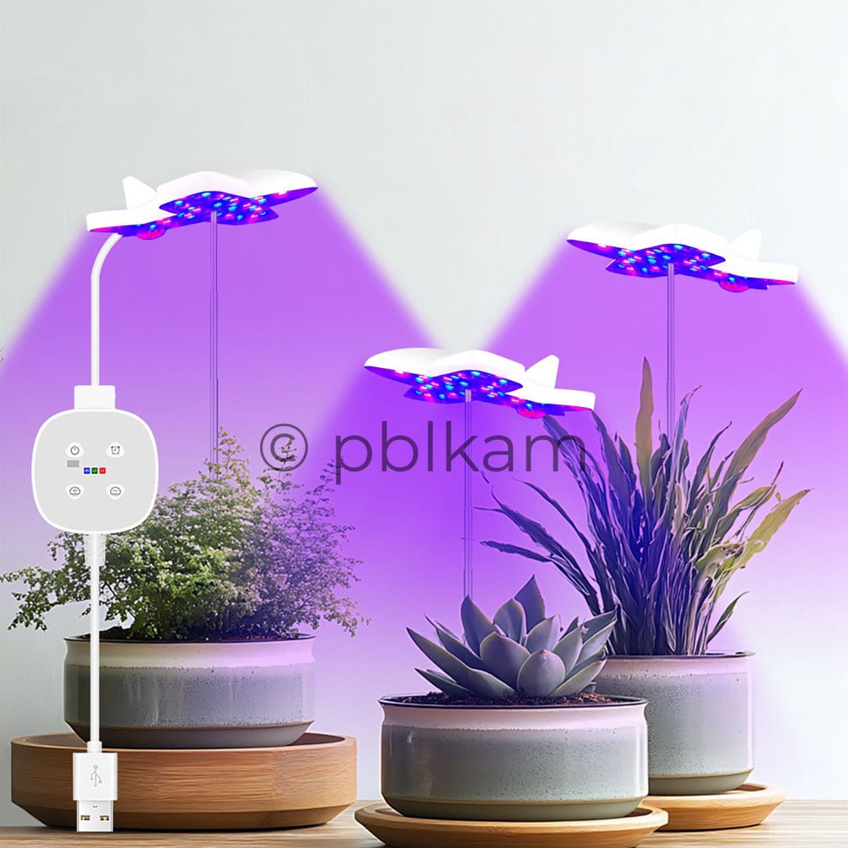 Airplane LED Grow Light USB Dimmable 4000K Red Blue for Indoor Plants - Ricon Lighting