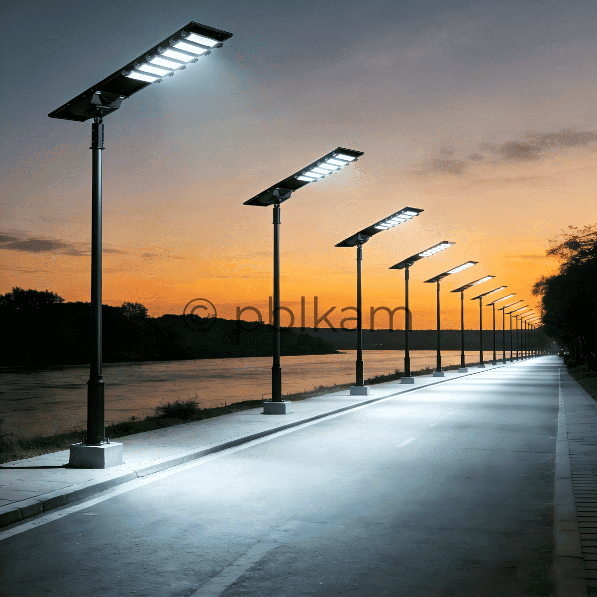 Integrated Remote Adjustable Solar LED Street Light All - in - One Factory Direct - Ricon Lighting