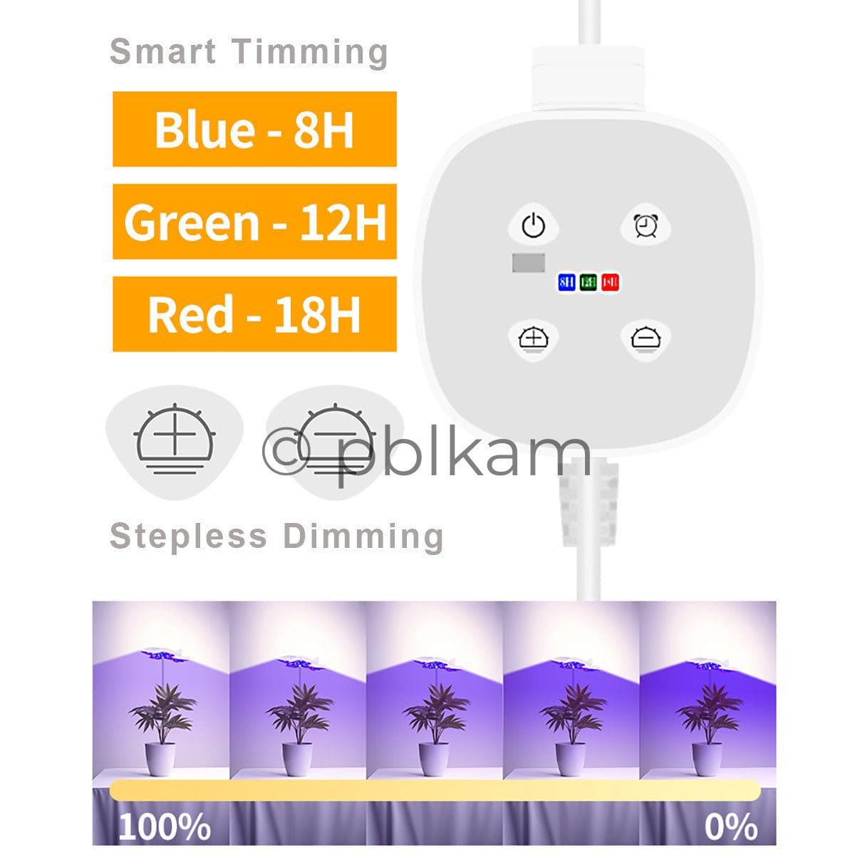 Airplane LED Grow Light USB Dimmable 4000K Red Blue for Indoor Plants - Ricon Lighting