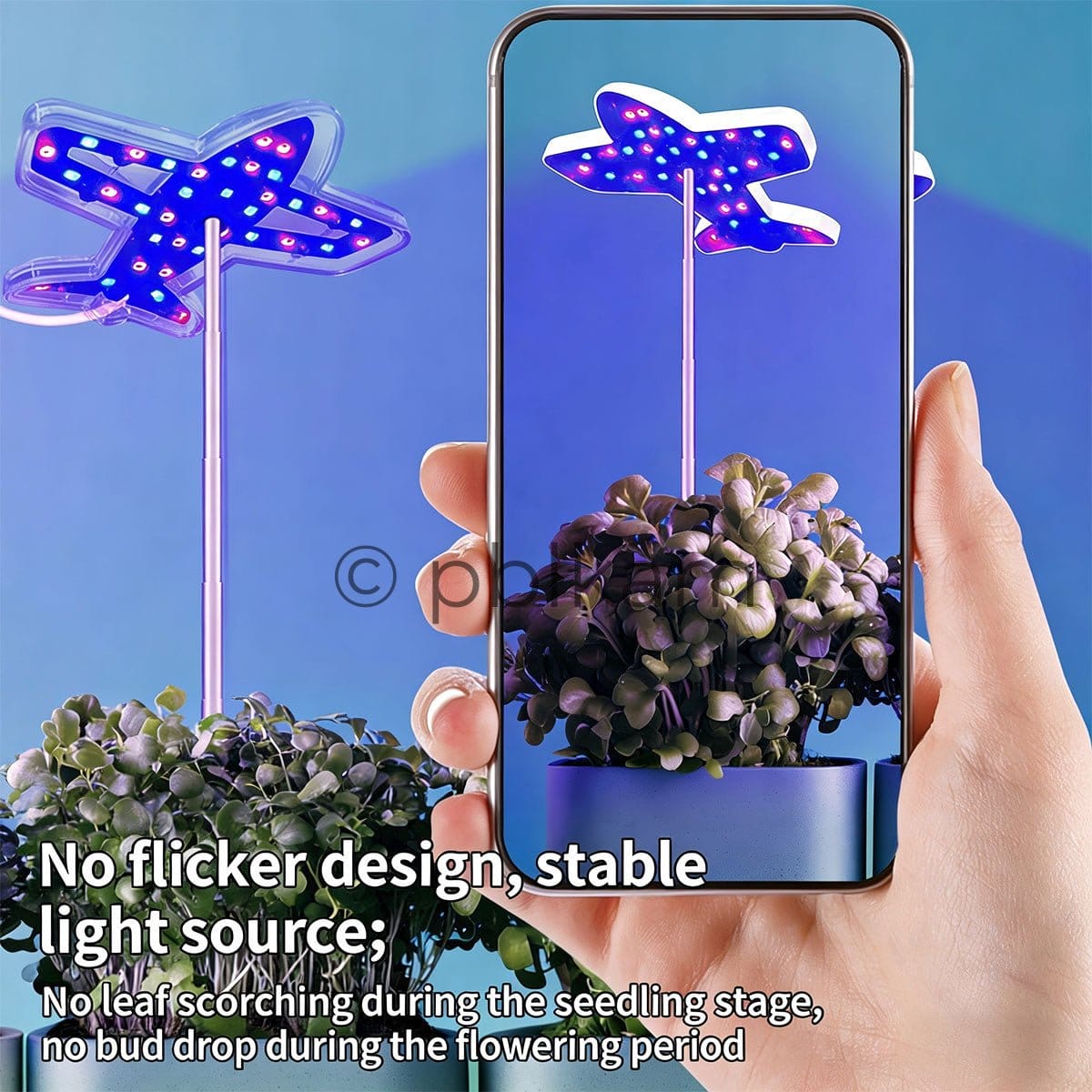 Airplane LED Grow Light USB Dimmable 4000K Red Blue for Indoor Plants - Ricon Lighting