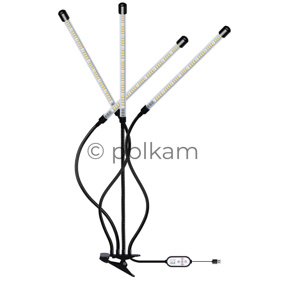 4 - Head Clip - on LED Grow Light Full Spectrum Dimmable Timer - Ricon Lighting