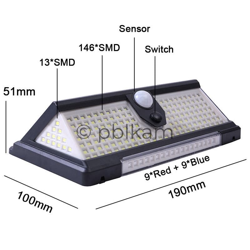 Solar Wall Light PIR Motion SensorWaterproof, Bright LED Garden Lamp - Ricon Lighting
