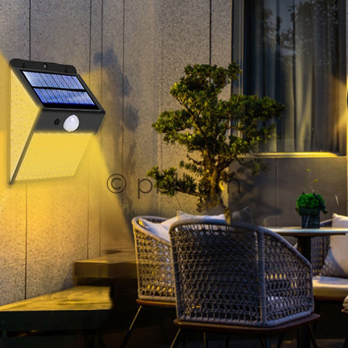 LED Solar Wall Light Outdoor Waterproof IP65 Garden Security Lamp - Ricon Lighting